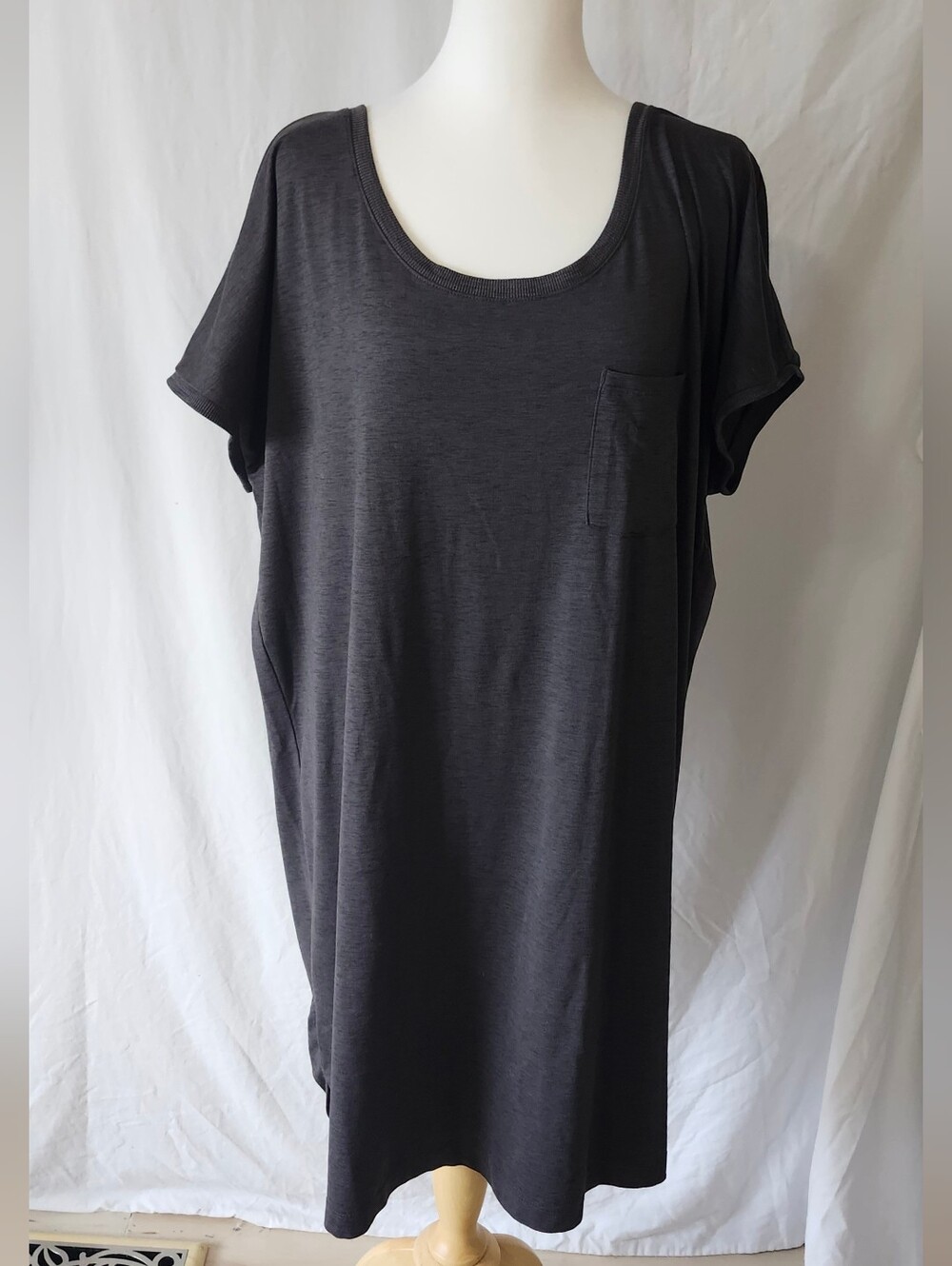 Hyba Charcoal Pocket Scoop Neck Women's Dress